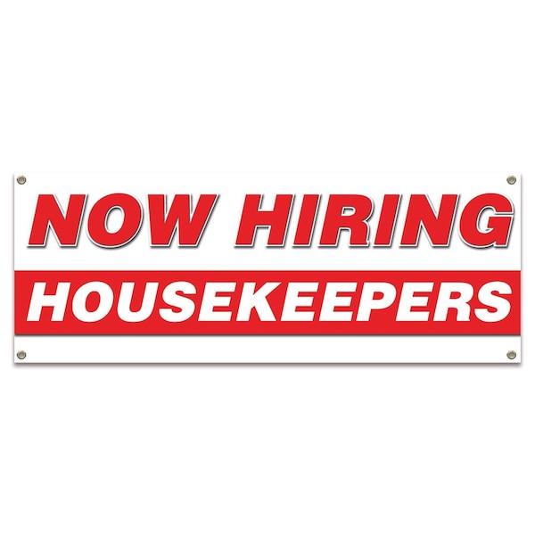 Now Hiring Housekeepers Banner Apply Inside Accepting Application Single Sided